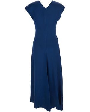Victoria Beckham Long Dress Aria Acetate - Blue