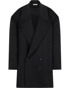 The Mannei Wool Coat Wide Silhouette - Black