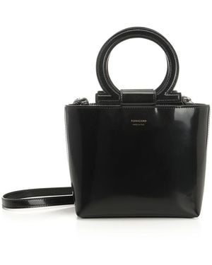Ferragamo Mini Gancini Handbag - Black