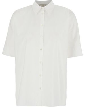 Antonelli Brigitta Shirt With Pointed Collar And Short Sleeves - White