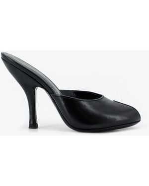 Jude Leather Date Mule Sandals - Black