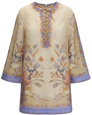 Zimmermann Multicolor Linen Casual Dress - Natural