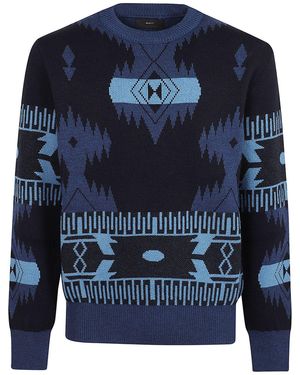 Alanui Icon Jacquard Crewneck Jumper - Blue