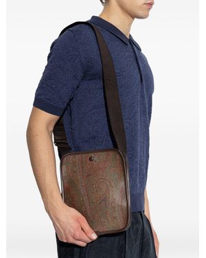 Etro Shoulder Bag Paisley Jacquard - Blue