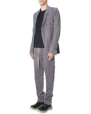 Rick Owens Rick Owens Velvet Single-Breasted Jacket - Gray