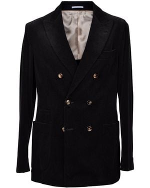 Brunello Cucinelli Wool Double Breasted Suit - Black