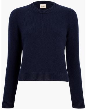 KHAITE Pull Leta En Maille Cachemire Bleu Sweater - Blue