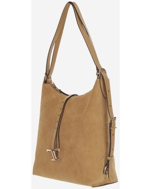 Tod's Suede Leather Shoulder Bag - Brown