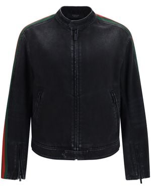 Gucci Cotton Denim Biker Jacket - Blue