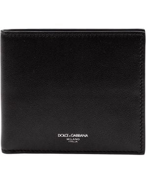 Dolce & Gabbana Calfskin Wallet With Logo - Black