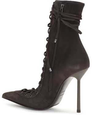 Le Silla Ankle Boots Colette Suede Calf Leather - Black