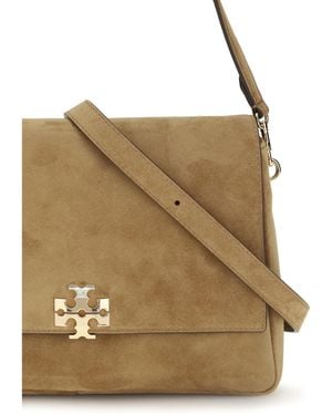 Tory Burch Shoulder Bag Charlie Suede Calf Leather - Natural