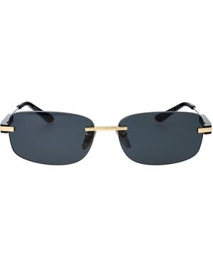 Prada Rectangular Metal Aviator Sunglasses - Blue