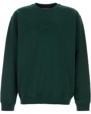 Gucci Bottle Cotton Sweatshirt - Green