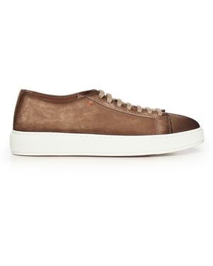 Santoni Suede Trainer - White