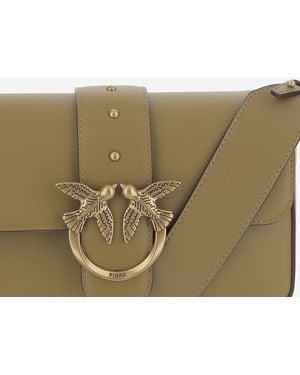 Pinko Shoulder Bag Love One Mini Leather - Green
