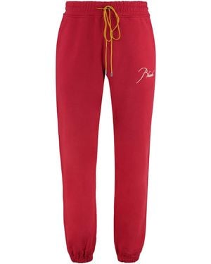 Rhude Logo Detail Cotton Track-Pants - Red