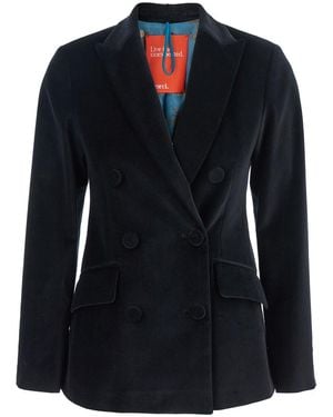 ..,merci Double-Breasted Jacket With Peak Revers - Black