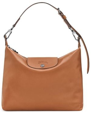 Longchamp Tote Bag With-Tone Hardware Calf Leather: 100 - Brown