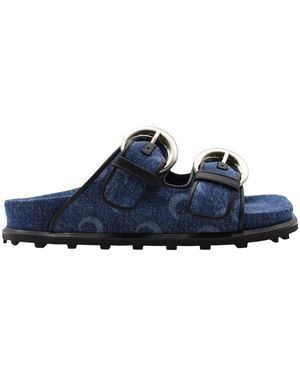 Marine Serre Denim Ms Ground Sandal Shoes - Blue