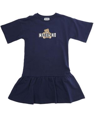 Moschino Dress Crew Neck Cotton - Blue