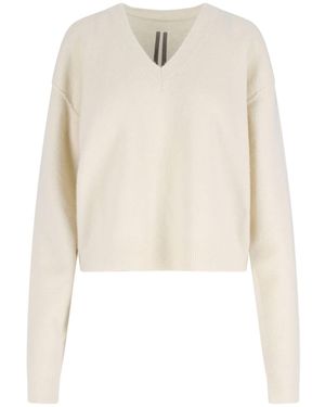 Rick Owens Alpaca And Wool Blend Jumper - White