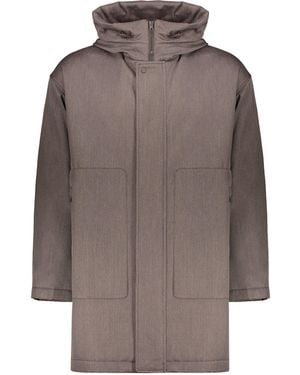 Herno Hooded Full-Zip Down Jacket - Brown