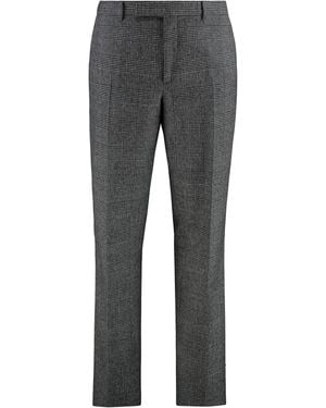 Celine Prince Of Wales Checked Pants Wool - Gray