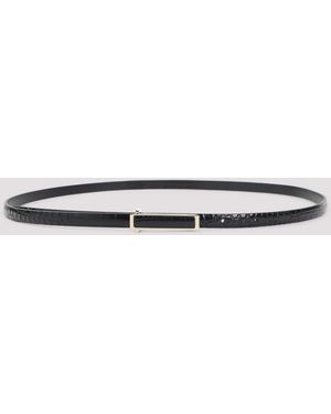 Tom Ford Soft Printed Croco Belt Leather - Metallic