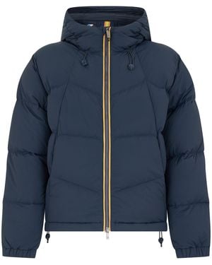 K-Way Hooded Padded Jacket Nylon & Down - Blue