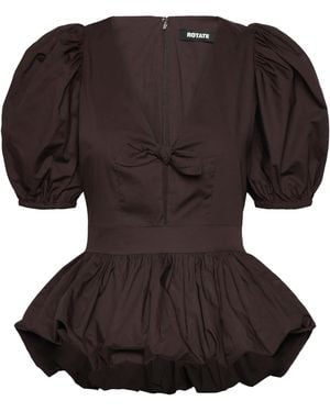 ROTATE BIRGER CHRISTENSEN Bubble Molé Top Puff Sleeve Bubble Molé Top - Black