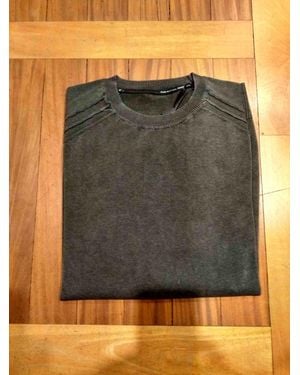 Rrd Techno Wash Round 14 Knit Cotton Sweater - Gray