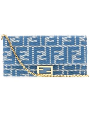 Fendi 'Continental Baguette' Wallet On Chain - Blue