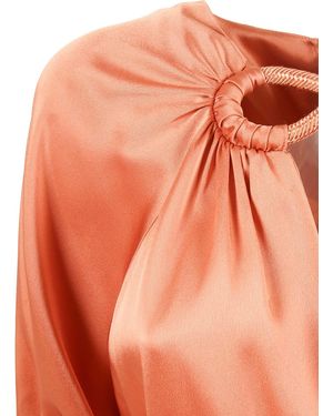 Clips Infinito Dress Acetate Viscose Midi - Orange