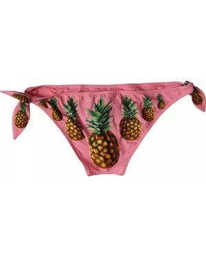 Dolce & Gabbana Pineapple Swimsuit Bikini Bottom Swimwear Nylon Elastane Clothing - Red