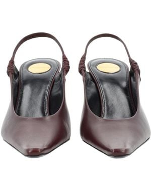 Saint Laurent Anne-Marie Court Shoes Lamb Leather - Brown