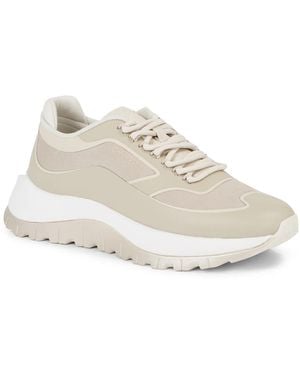 Calvin Klein 2 Piece Sole Runner Lace-Up Trainers - White