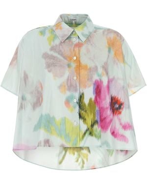 Loewe Printed Cotton Blend Shirt - White