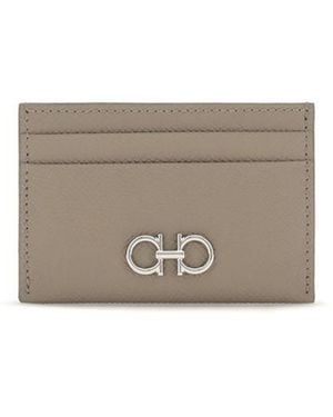 Ferragamo Calf Leather Bos Taurus Wallet - Gray
