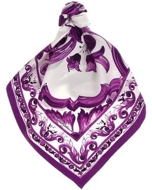 Dolce & Gabbana Maiolica Print Scarf - Pink