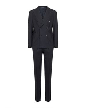 Tagliatore Stretch Wool Vesuvio Double-Breasted Suit - Black