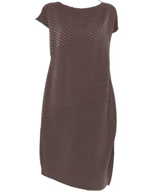 Issey Miyake Asymmetric Midi Dress - Brown