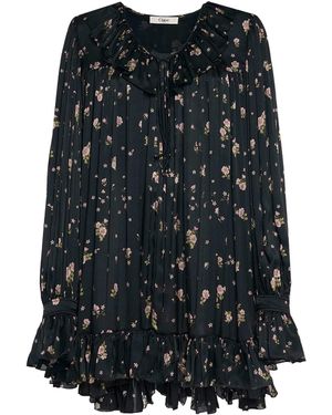Chloé Silk Short Dress - Black