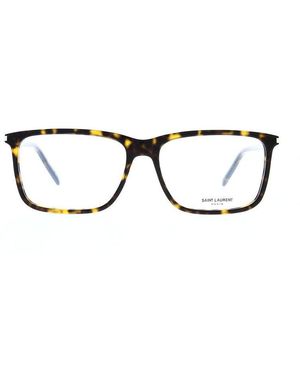 Saint Laurent Eyeglasses Square Full Rim, Frame And Clear Demo Lenses Lens Sl454005 - Brown