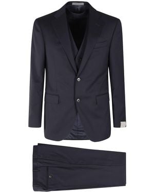 Corneliani Abito Con Gilet Tess Sallia - Blue