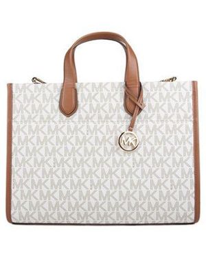 Michael Kors Tote Bag Vanilla-Luggage 89.Coated Canvas Tote-Bags - White