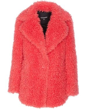 Patrizia Pepe Faux Fur Jacket - Red