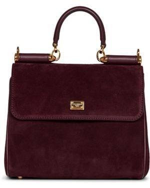 Dolce & Gabbana Burgundy My Sicily Small Handbag - Purple