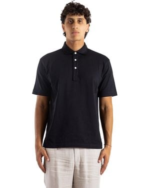 Handvaerk Handvaerk Pima Cotton Short-Sleeved Polo Shirt - Black