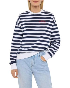 MC2 Saint Barth Stardust Light Cotton Sweatshirt With St. Barth Beach Club Embroidery - Blue
